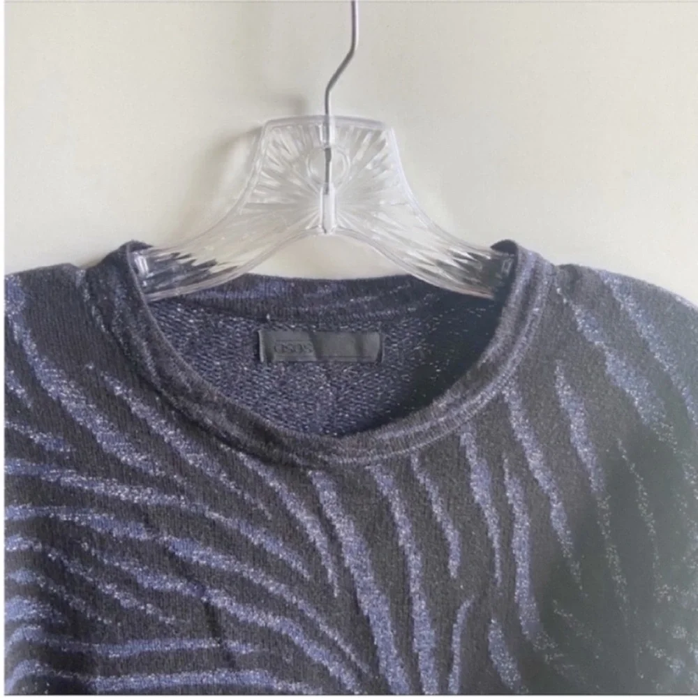 ASOS sweater black zebra print metallic yarn - Picture 3 of 7